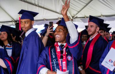 students at graduation